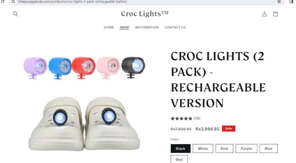 Croc Lights aka Shoppuppyloves complaints. Shoppuppyloves review.