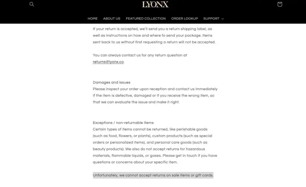 Lyonx complaints. Lyonx review. Lyonx - return policy.