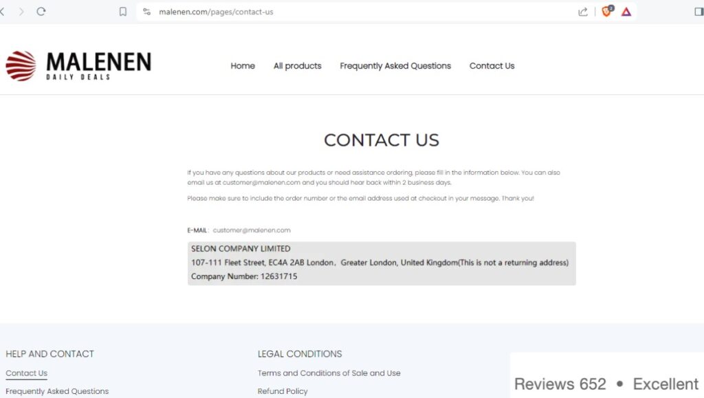 Malenen complaints. Malenen review. Malenen - contact details.