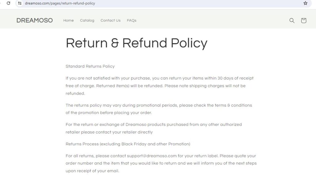 dreamoso- refund policy not customer friendly.