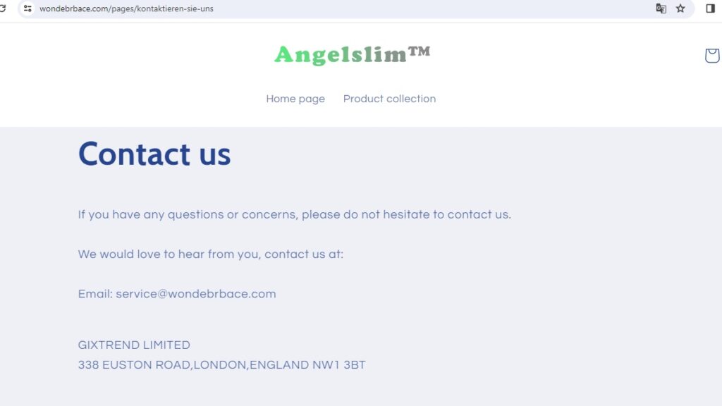 Angelslim aka Wondebrbace complaints. Wondebrbace review. Wondebrbace- contact details- company name and address.