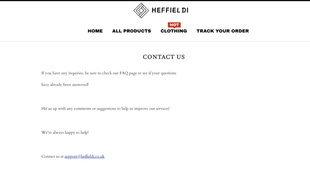 Heffieldi complaints. Heffieldi review. Heffieldi - contact details.