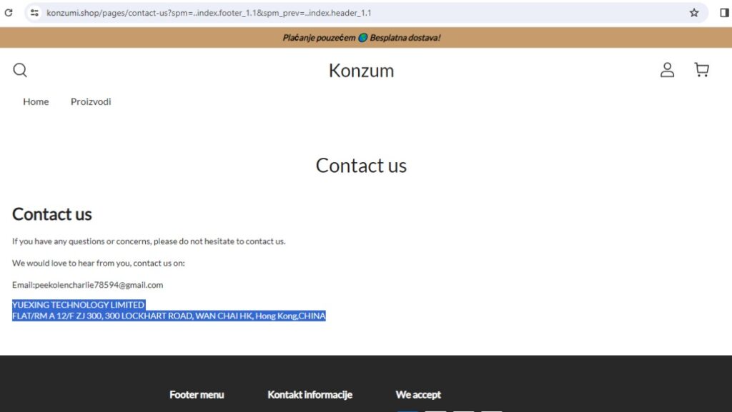 Konzumi Shop complaints. Konzumi Shop review. Konzumi Shop - contact details.