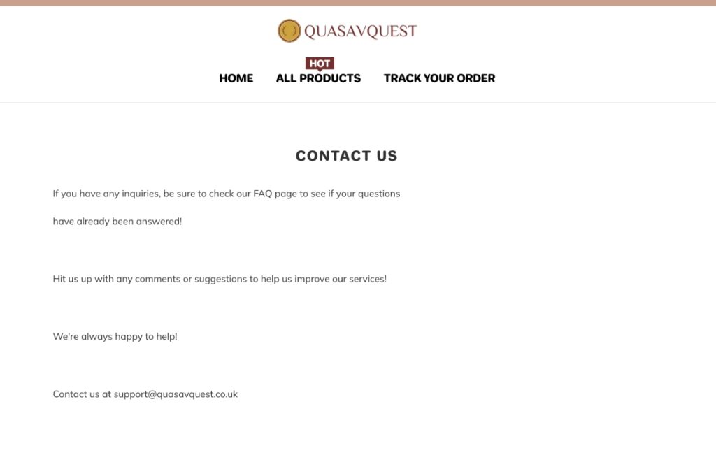 Quasavquest complaints. Quasavquest review. Quasavquest contact details.