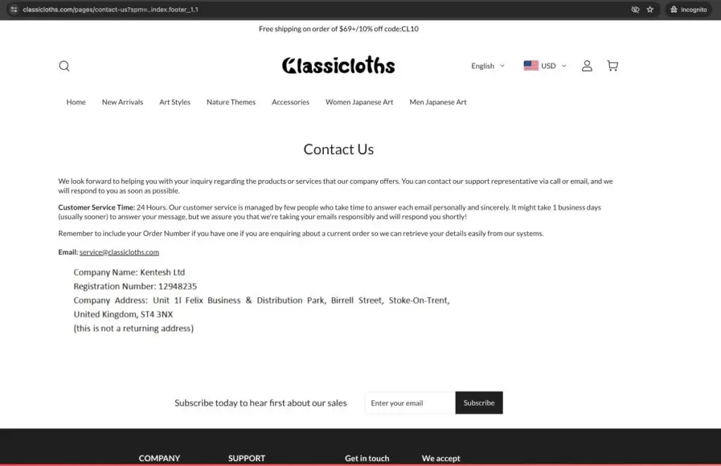 Classicloths complaints. Classicloths review. Classicloths- contact details.
