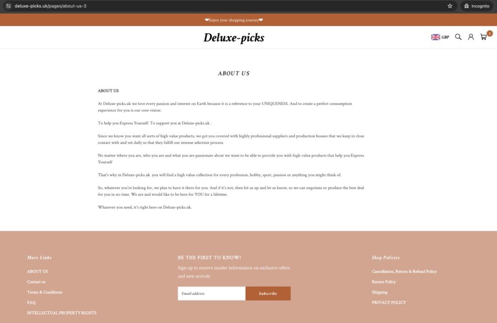 Deluxe-Picks - similar content on its about us page.