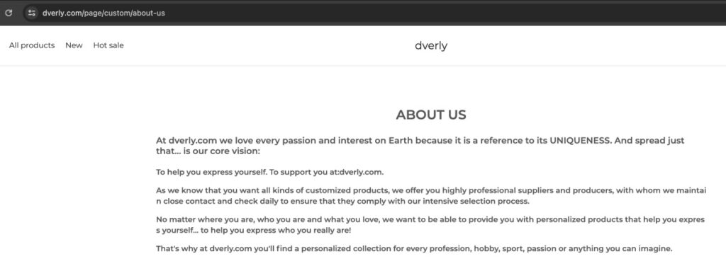 Dverly - Similar content on its about us page.