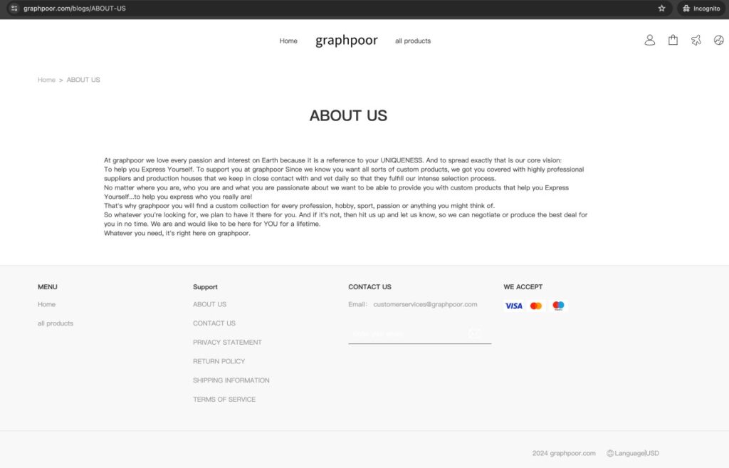 Graphpoor - about us page.