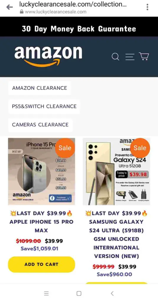 Luckyclearancesale - mobile version.