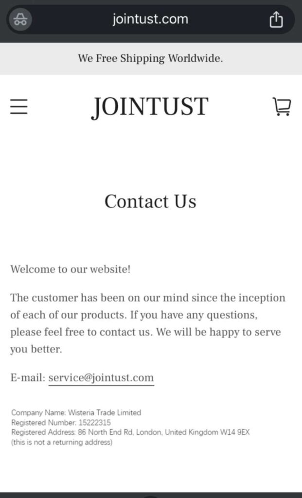 Jointust complaints. Jointust review. Jointust - contact details.
