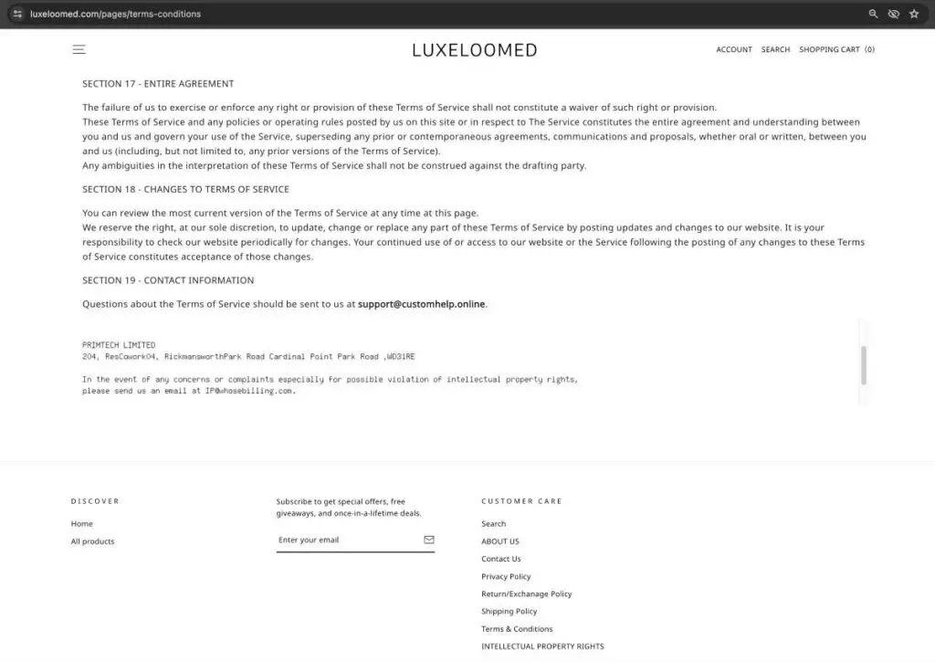 Luxeloomed - similar content on its about us page.