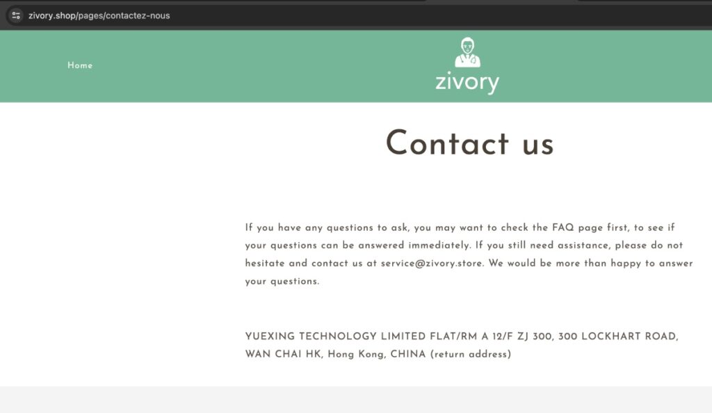 Zivory Shop complaints. Zivory Shop review. Zivory Shop - contact details.