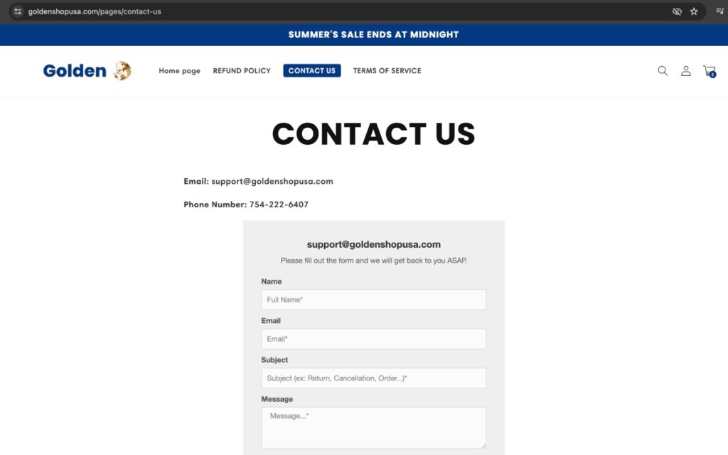 Goldenshopusa complaints. Goldenshopusa review. Goldenshopusa - contact details.