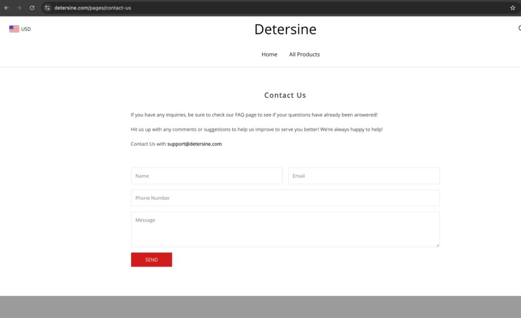 Detersine complaints. Detersine review. Detersine - contact details.