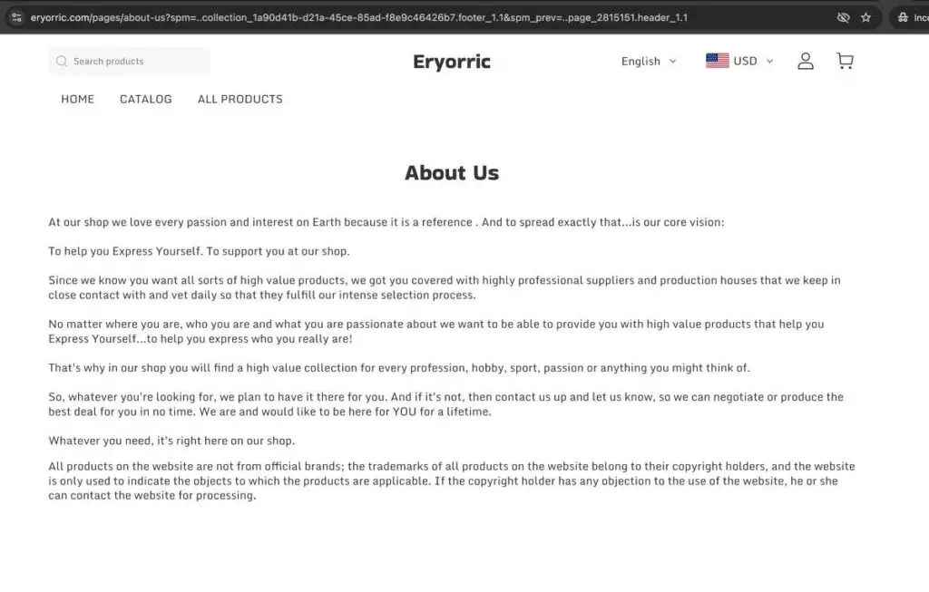 Eryorric - similar content on its about us page.