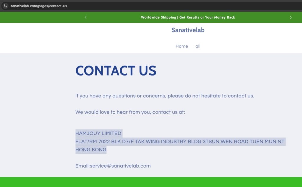 Sanativelab complaints. Sanativelab review. Sanativelab - parent company details.