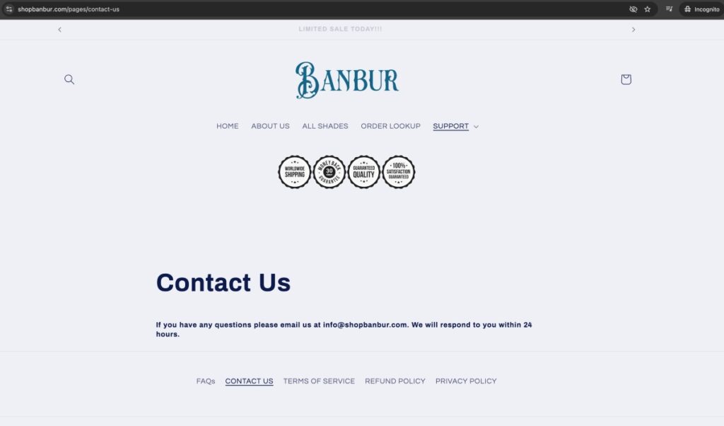 Shopbanbur complaints. Shopbanbur review. Shopbanbur - contact details.