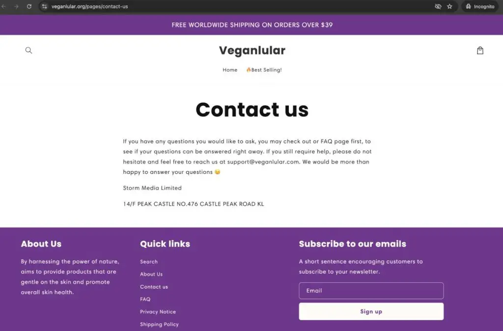 Veganlular complaints. Veganlular review. Veganlular - parent company details.