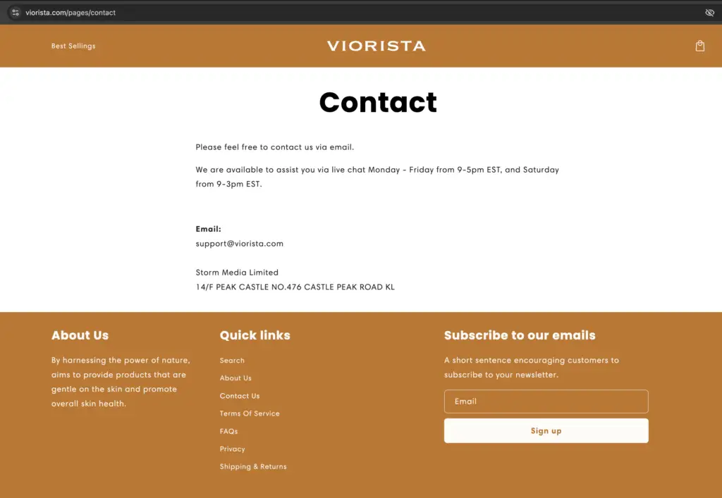 Viorista complaints. Viorista  review. Viorista - parent company details.