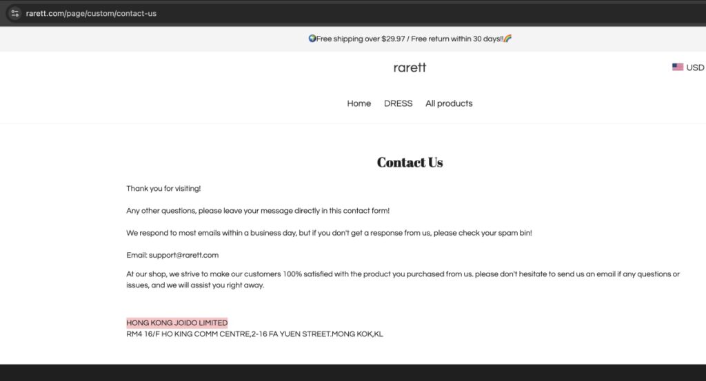 Rarett complaints. Rarett review. Rarett - contact details.