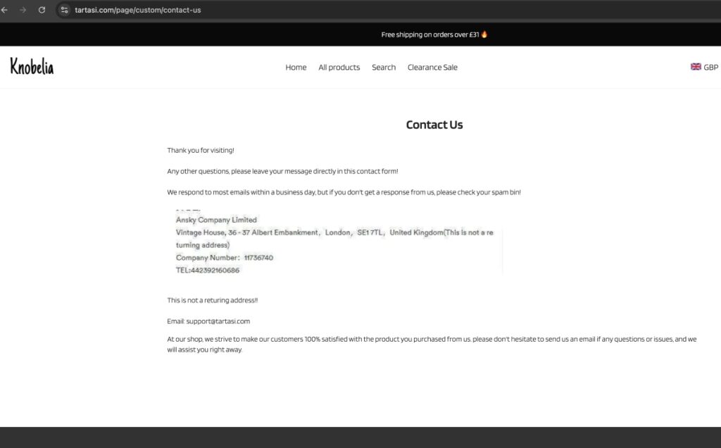 Tartasi complaints. Tartasi review. Tartasi - contact details.